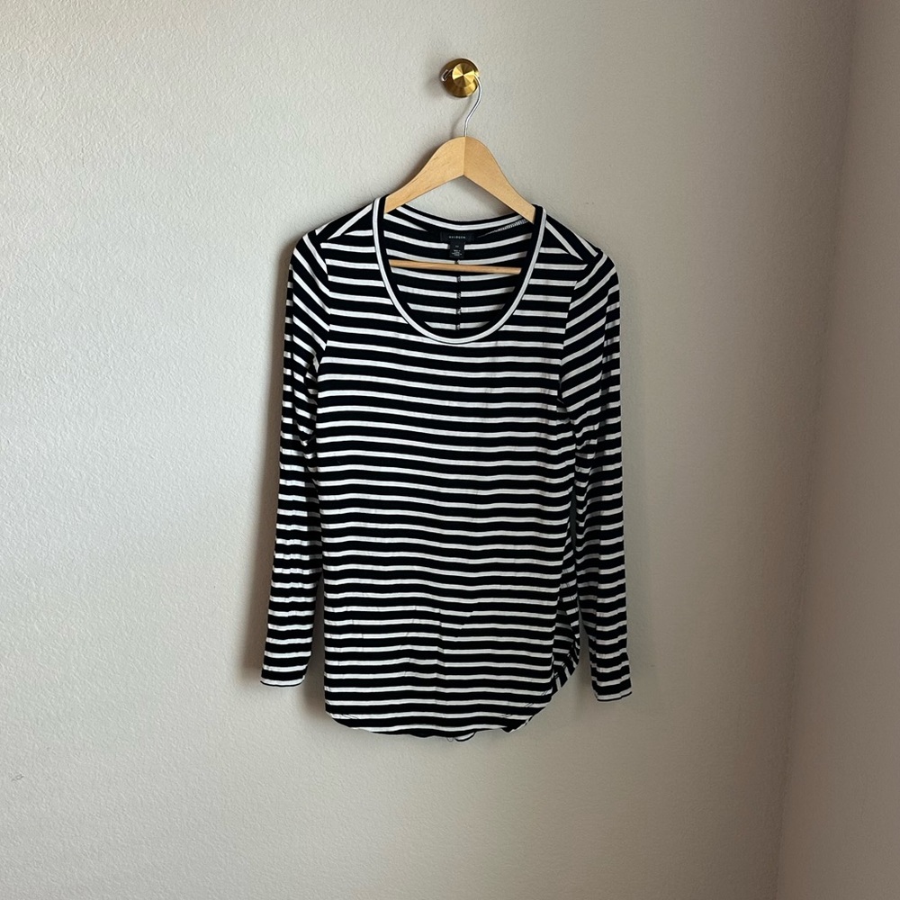 Halogen black and white stripe tee, size XS